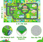 Chicrug 4x6 Car Road Area Rug for Kids Playroom Bedroom, Non Slip Low Pile - Image 3