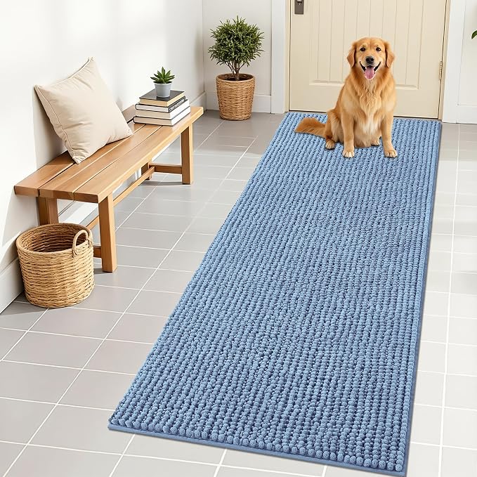 OLANLY Dog Door Mat for Muddy Paws 70x24, Ultra Absorbent Chenille Mud Doormat by OLANLY
