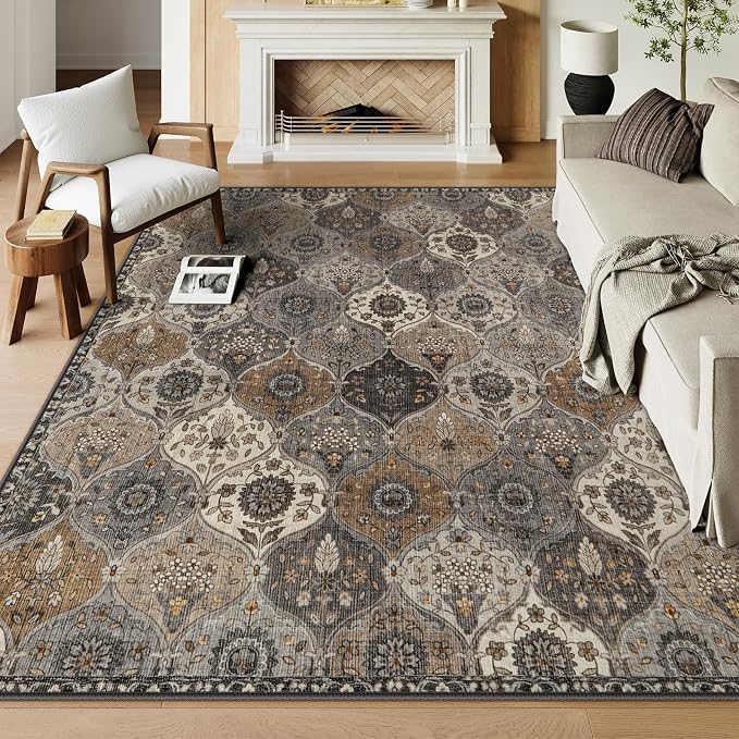 Lahome Moroccan Washable Area Rugs 8x10, Soft Vintage Oriental Rug by Lahome