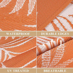 Pauwer Waterproof Outdoor Rug 6x9, Reversible Plastic Straw Patio Camping Rug - Image 2