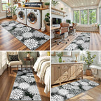 2x6 Washable Runner Rug for Hallway Tropical Botanical Modern Floral Chenille - Image 7