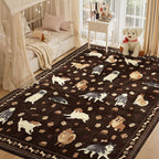 DUKINO 8x10 Area Rug, Non Slip Washable Animal Dog Rug - Image 2
