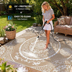 Pauwer Waterproof Outdoor Rug 9x12, Reversible Plastic Straw Patio Camping Rug - Image 4