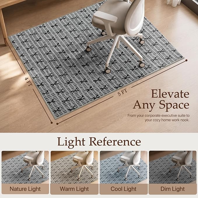 48"x60" Office Chair Mat for Hardwood Tile Floor, Under Desk Carpet Protector - Image 8