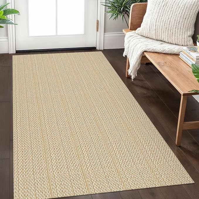 IOHOUZE Washable Area Rug 3x5 Non Slip Rubber Backed Woven Rugs by iOhouze