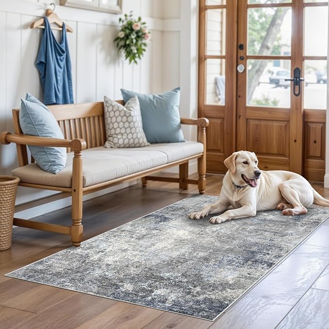 3x4 Washable Entryway Rug – Non-Slip Modern Abstract Small Area Rug - Image 3
