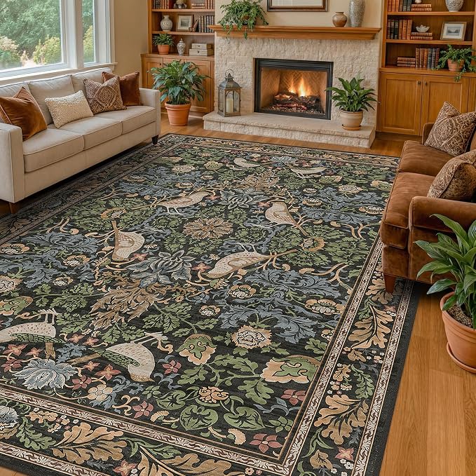 Vintage 9x12 Dining Room Rugs for Under Table by HazoHaus