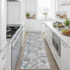 Runners for Hallways Ultra Non-Slip 2x8 Washable Kitchen Rug Abstract Tear and by TTelephant