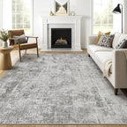 8x10 Area Rugs Living Room: Washable Large Abstract Neutral Modern Soft Rugs by LOONGRUG