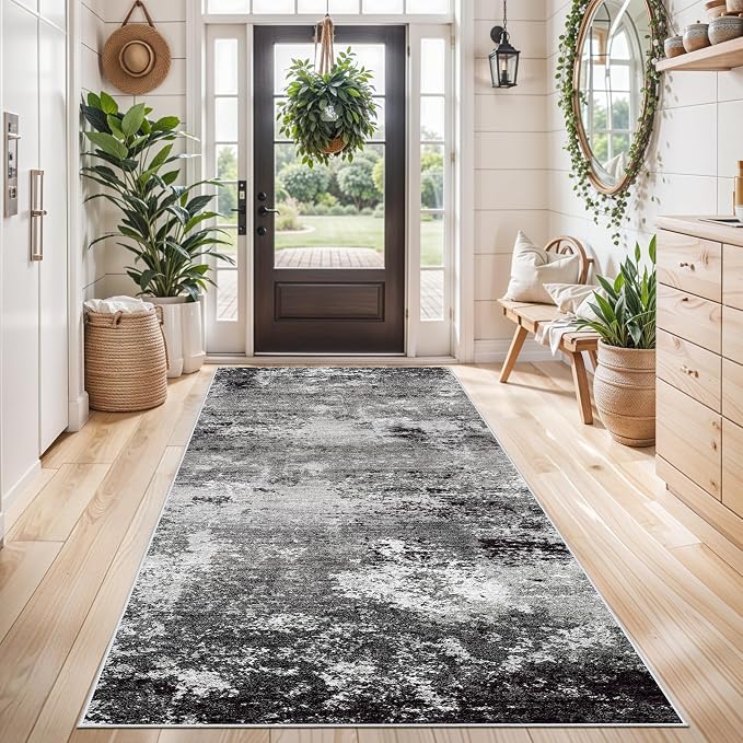 4x6 Washable Non-Slip Area Rug – Modern Abstract Neutral Small Carpet - Image 3