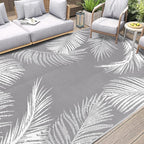 Pauwer Waterproof Outdoor Rug 9x12, Reversible Plastic Straw Patio Camping Rug - Image 5