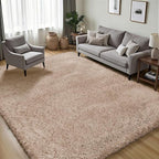 Area Rug for Living Room Bedroom: 4x6 Camel Soft Fluffy Shag Upgrade Non-Slip - Image 3
