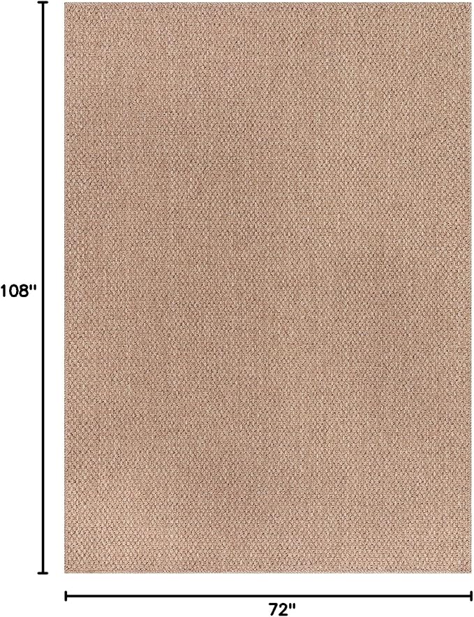 CAMILSON Easy Jute Rug 6x9, Indoor Outdoor Natural Color Farmhouse Area Rugs - Image 2