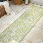 JONATHAN Y Boho Medallion Indoor Outdoor Runner Rug 2X8 Green/Cream, Malta - Image 3