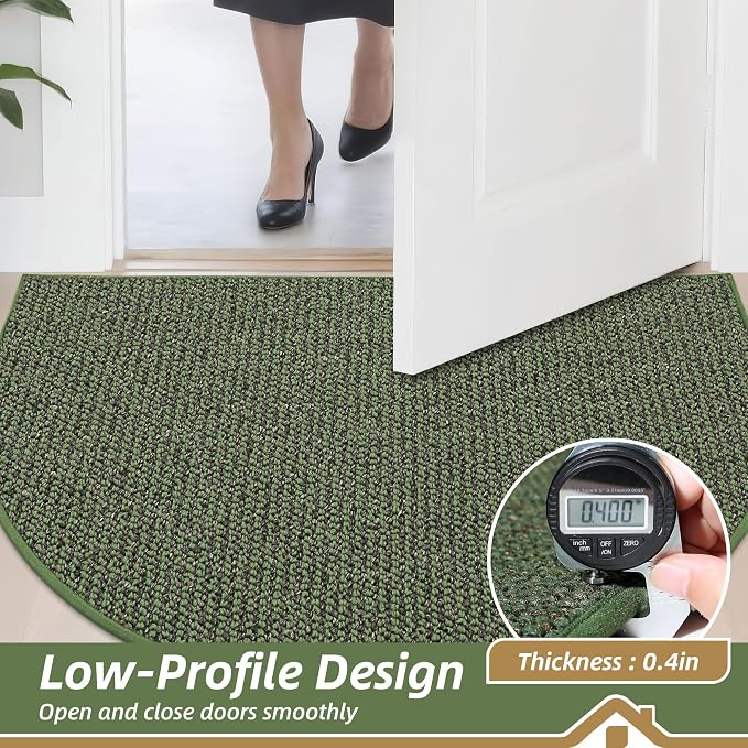 BEQHAUSE Dirt Trapper Door Mat 32" x 48" Half Circle Non-Slip Washable Doormats - Image 5
