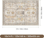 befbee 10x14 Area Rugs, Ultra-Thin Washable Rugs - Image 2