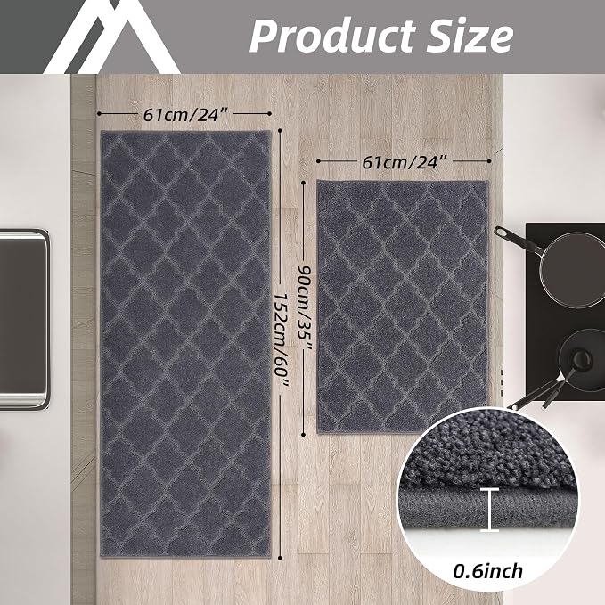COSY HOMEER Soft Kitchen Rugs for in Front of Sink Super Absorbent Kitchen - Image 2