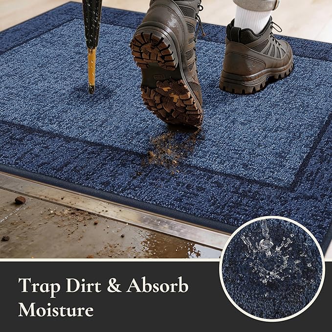 Dirt Trapper Door Mat 32"x 48", Non Slip Washable Doormat, Stain Removal and - Image 3