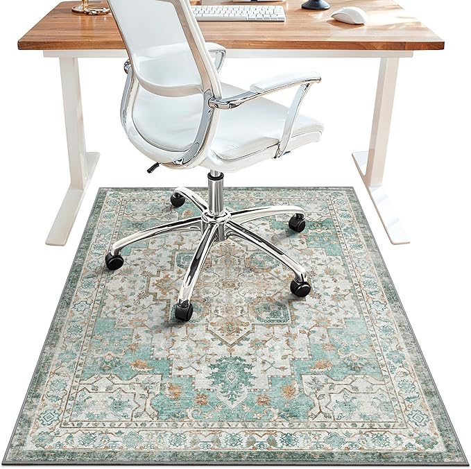 48"x72" Office Chair Mat for Hardwood Tile Floor, Under Desk Carpet Protector by BESBLEE