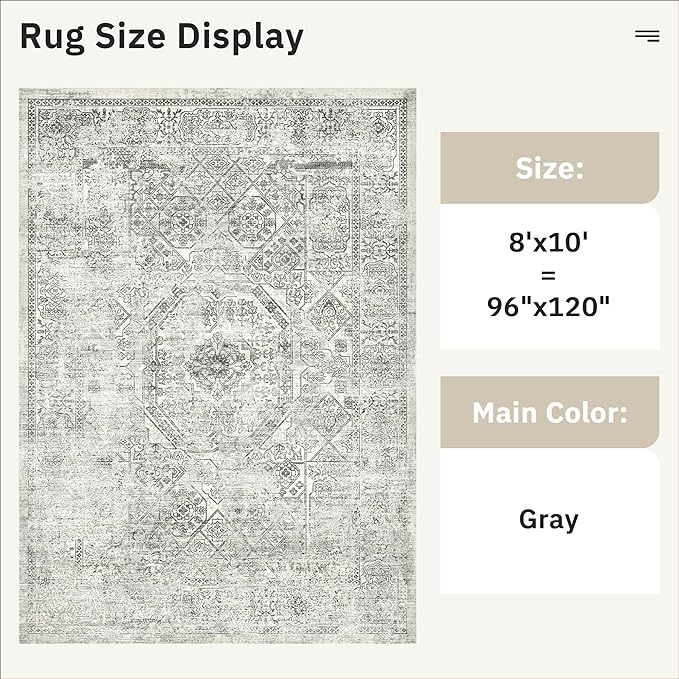 Soalmost Washable Area Rug 8x10 - Image 3