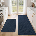 COSY HOMEER 60x24Inch/35X24Inch Kitchen Rugs Sets Non-Slip Washable Kitchen Mats by COSYHOMEER