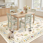 Soalmost Dog 6x9 Area Rugs for Living Room, Machine Washable Animal Floral - Image 2
