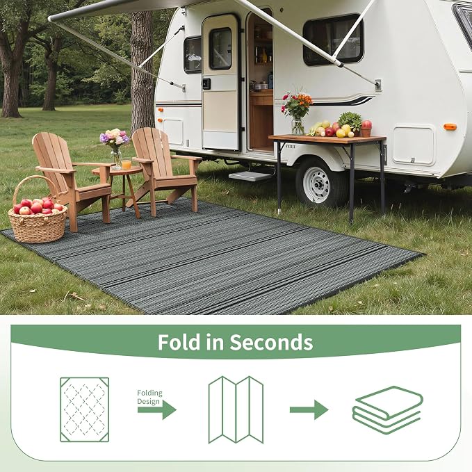 GENIMO Outdoor Rug for Patio Clearance, Lightweight Waterproof RV Camping Mat - Image 7