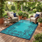 Garvee 5’x8’ Waterproof Patio Outdoor Rug, Outdoor Plastic Straw Rug - Image 2