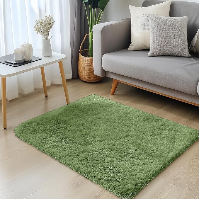 OLANLY 2x3 Machine Washable Small Bedside Rug, Soft Fluffy Shaggy Entryway - Image 3