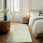 Sage Green 2x6 Runner Rug for Hallway Bathroom Washable Non Slip Vintage Boho - Image 2