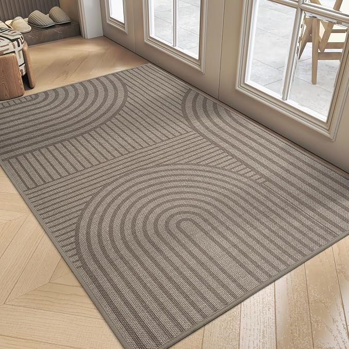 Front Door Mat 36'x59'', Absorbent Dirt Resist Washable Non Slip Low-Profile by QiCaiJia