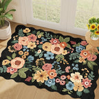 DUKINO 2x3 Entryway Rug, Floral Washable Indoor Door Mat by DUKINO