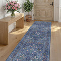 Dark Blue 2'6" x 8' Runners for Hallways Non Slip, Extra Long Floor Runner for by HazoHaus