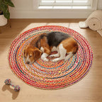 Hausattire Bohemian Braided Rug 4' Round - Image 5