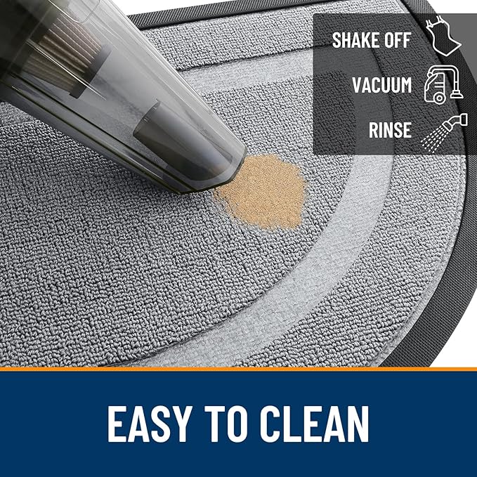 OLANLY Half Circle Door Mat Indoor Outdoor Entrance Welcome, Waterproof - Image 5