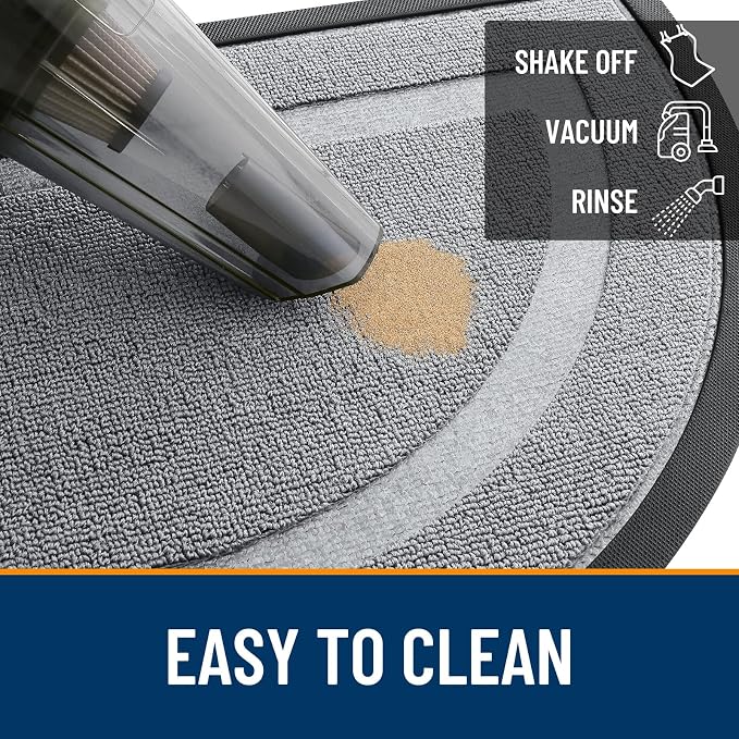 OLANLY Half Circle Door Mat Indoor Outdoor Entrance Welcome, Waterproof - Image 5
