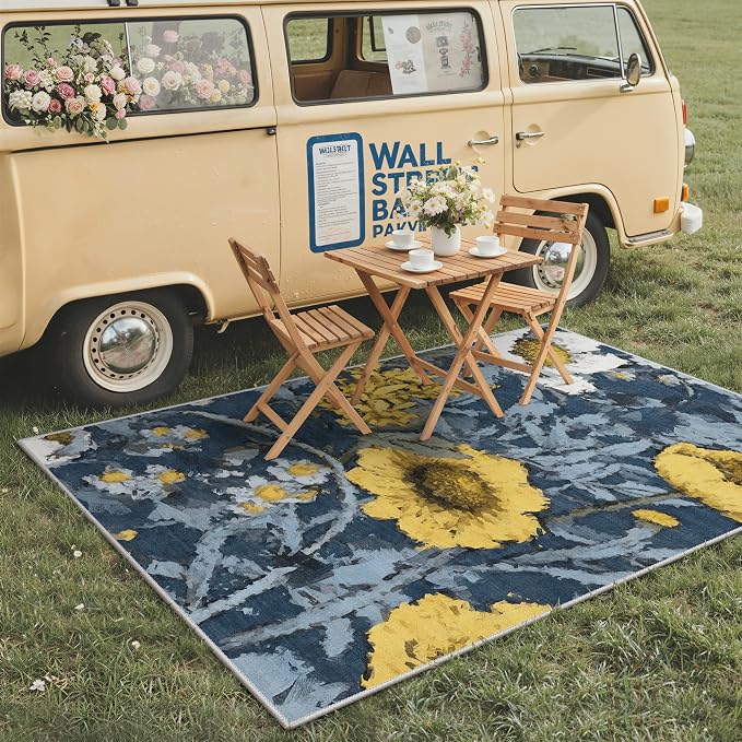 GENIMO Indoor Outdoor Area Rug 5'x8', Machine Washable Rugs - Image 3