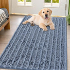 Smiry Dog Door Mat for Muddy Paws 47x32, Absorbent Dirt Trapper, Non-Slip by Smiry