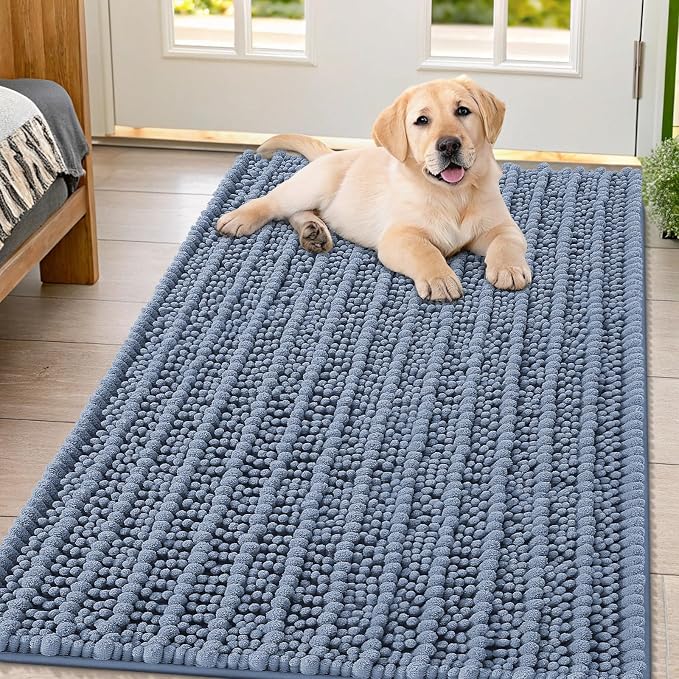 Smiry Dog Door Mat for Muddy Paws 47x32, Absorbent Dirt Trapper, Non-Slip by Smiry