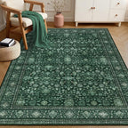 6x9 Area Rugs Living Room Rug: Washable Vintage Distressed Floral Rug No Slip - Image 3
