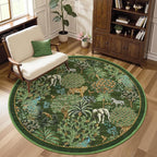 GarveeHome Jungle Round Washable Rugs 4ft Non-Slip Soft Round Rug - Image 3