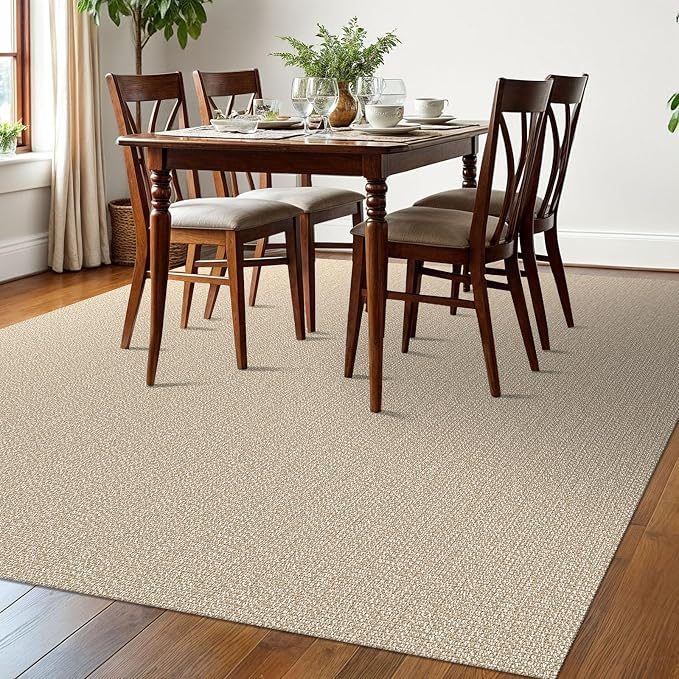 EARTHALL Washable Area Rugs 6x9 Ft Non Slip Living Room Rugs Cotton Rubber - Image 6