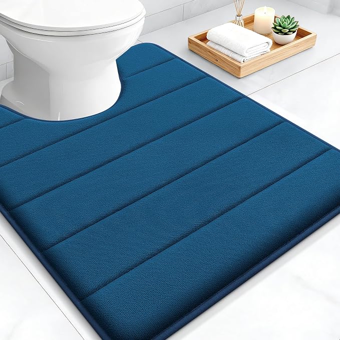 OLANLY Memory Foam Toilet Rugs U Shaped 24x20, Super Soft Absorbent Contour by OLANLY