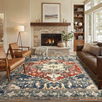 Yamaziot Area Rug 5x7, Non-Slip Washable Boho Vintage Living Room Bedroom Rug - Image 6