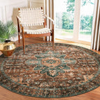Moynesa Ultra-Thin Washable Round Rug - 6ft Large Dining Room Round Area Rug by Moynesa