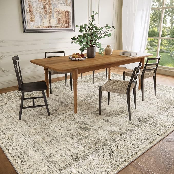 Washable Area Rugs for Living Room: 9x12 Bedroom Area Rugs Boho Vintage Rugs - Image 5