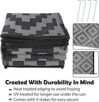 SAND MINE Waterproof Outdoor Rug 6x9 ft, Plastic Reversible Rug, Modern Area Rug - Image 3