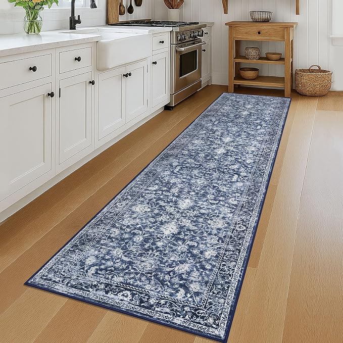 KILOCOCO Runner for Hallway 2.6x12 Runner Rug Printed Vintage Floral Washable - Image 9