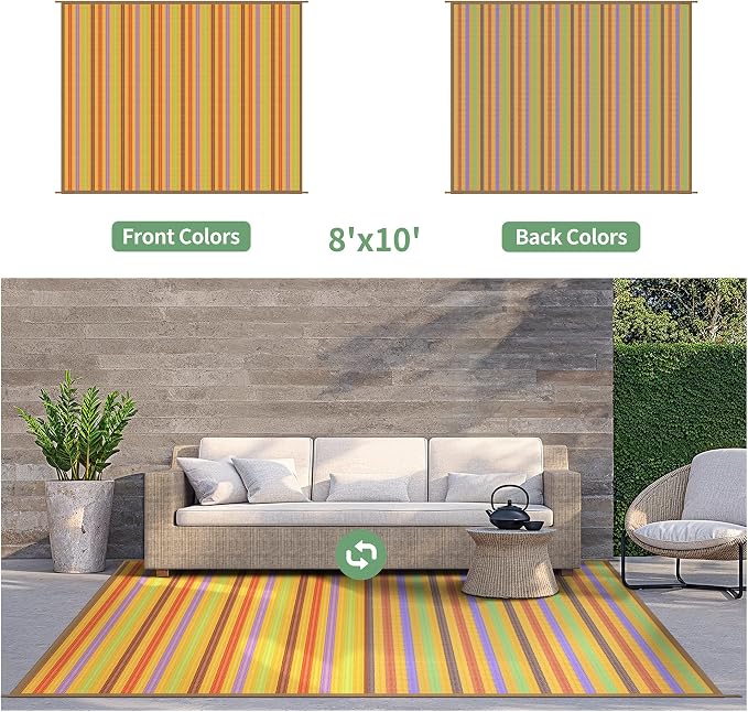 GENIMO Outdoor Rug for Patio Clearance, Lightweight Waterproof RV Camping Mat - Image 5