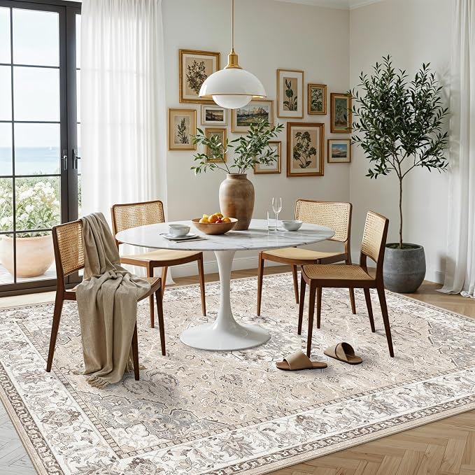 Living Room 6x9 Area Rugs: Farmhouse Washable Ultra Soft Carpet - Image 2